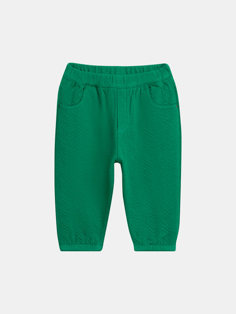 Green Herringbone Cotton Trousers