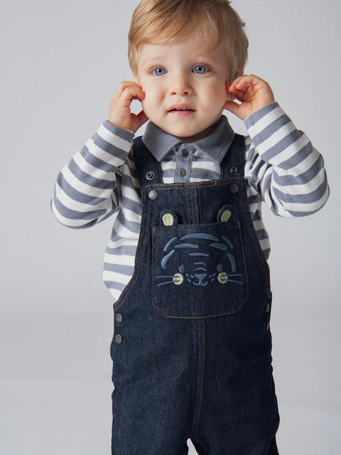 Lined Blue Denim Dungarees