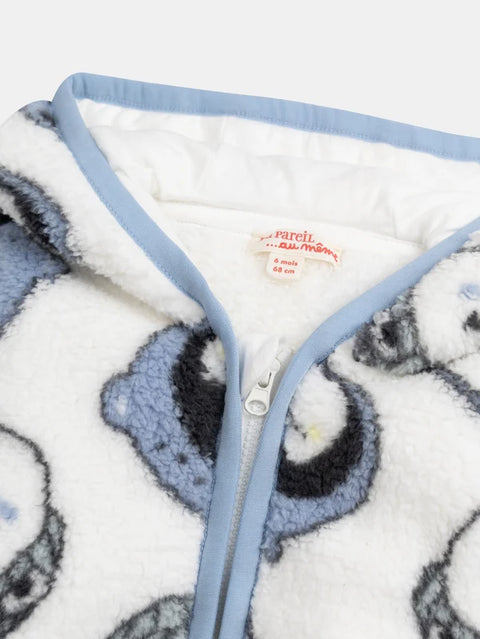 Off White Penguin Print Sherpa Hoodie