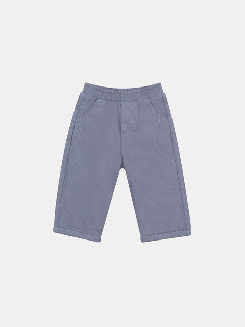 Grey Cotton Twill Trousers