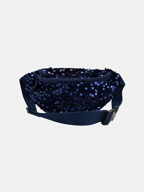 Navy Sequined Bum Bag
