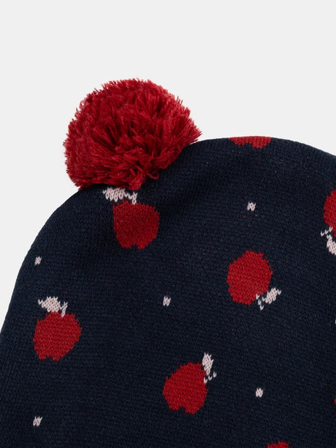 Lined Navy Apple Pattern Cagoule