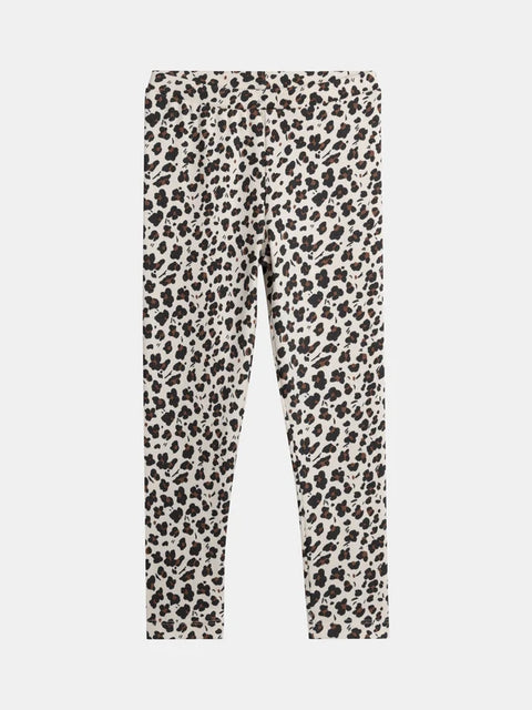Ribbed Animal Print Cotton Leggings