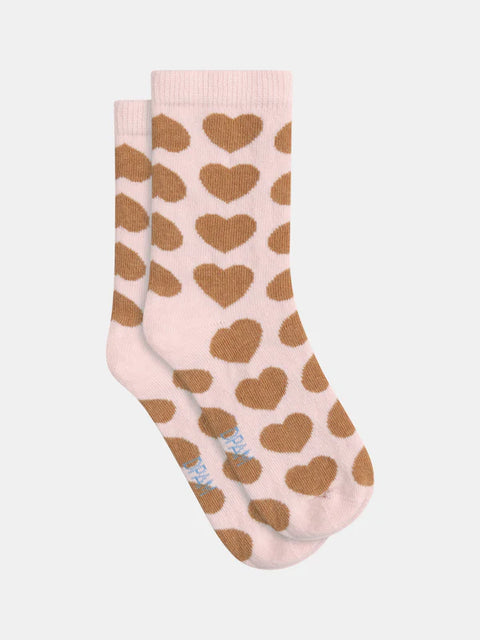 Pink Heart Pattern Cotton Rich Socks