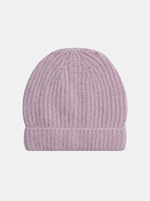 Pink Ribbed Knit Hat