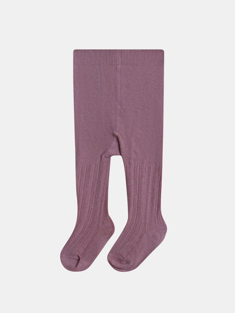 Ribbed Dusty Pink Cotton Rich Tights