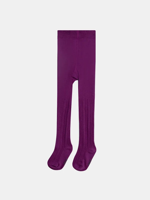 Ribbed Deep Pink Cotton Rich Tights