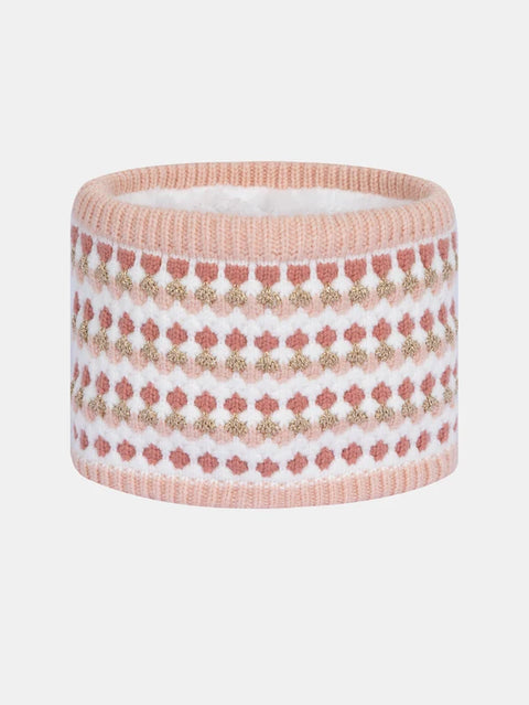 Cream & Pink Soft Boa Lined Snood