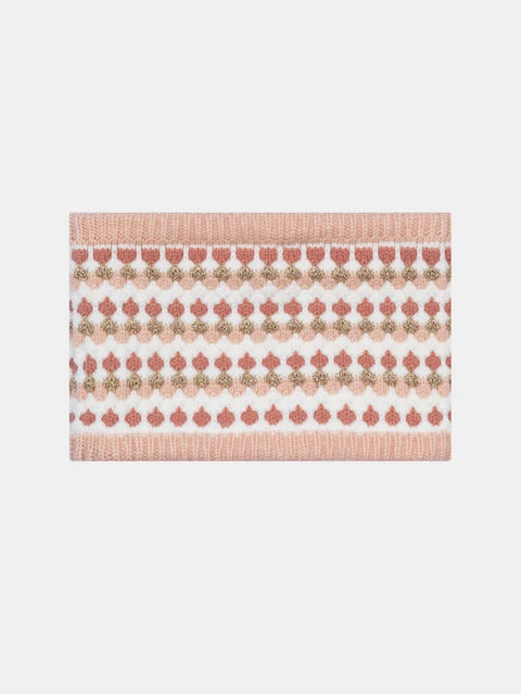 Cream & Pink Soft Boa Lined Snood