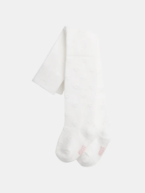 Off White Pattern Cotton Rich Tights