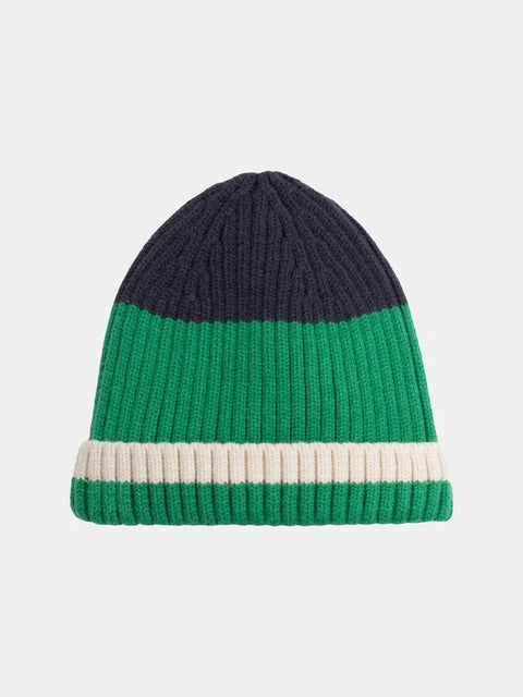 Green Ribbed Cotton Beanie