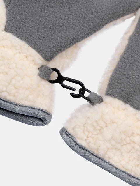 Beige Micropolar Lined Sherpa Gloves