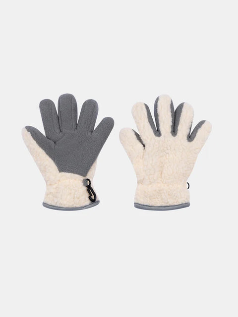 Beige Micropolar Lined Sherpa Gloves