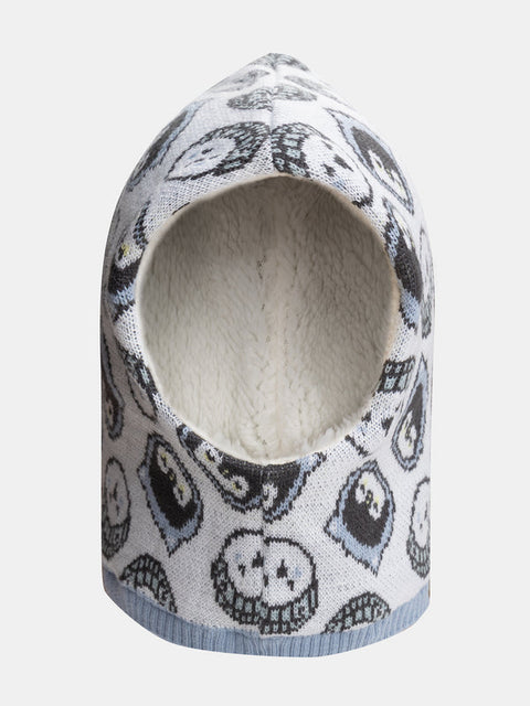 Cream Micropolar Lined Penguin Pattern Cagoule