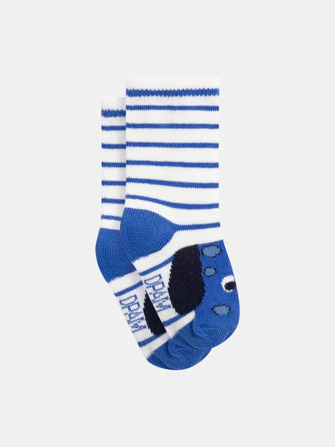 Blue Stripe Cotton Rich Socks