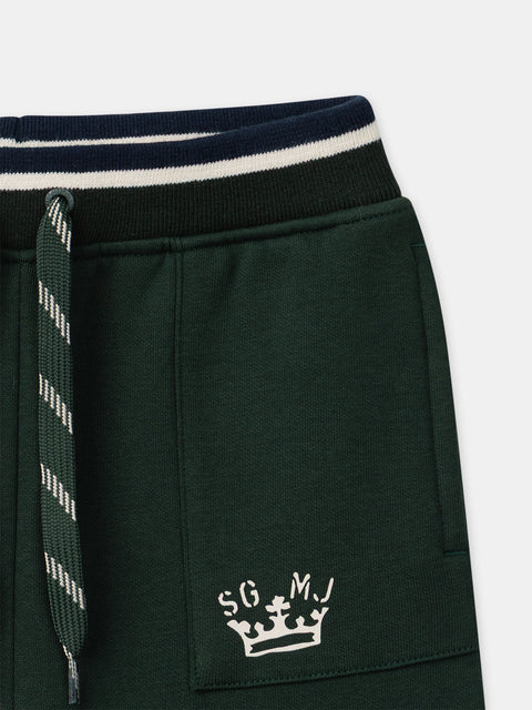 Green Cotton Fleece Joggers