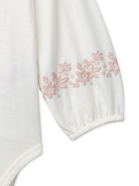 Cream Ruffle Collar Cotton Bodysuit