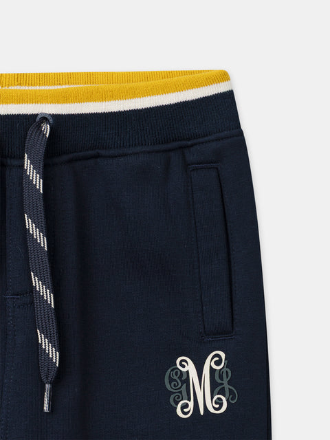 Navy Cotton Fleece Joggers