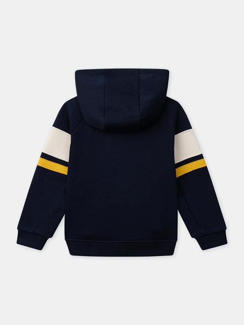 Navy Cotton Fleece Hoodie
