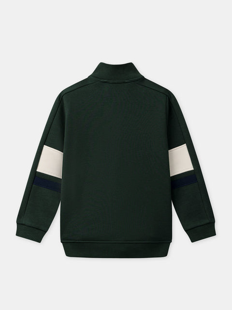 Green Cotton Fleece Sweatshirt