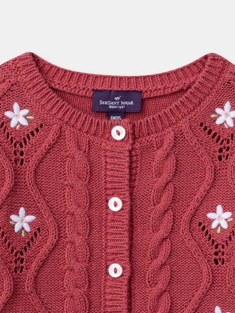 Raspberry Pink Cotton Cardigan