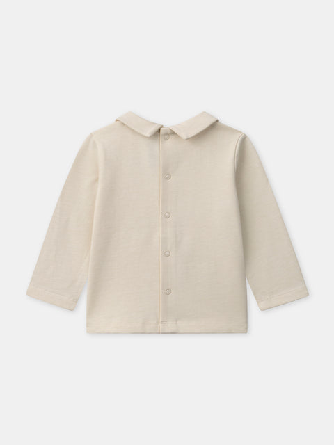 Cream Cotton Polo Shirt