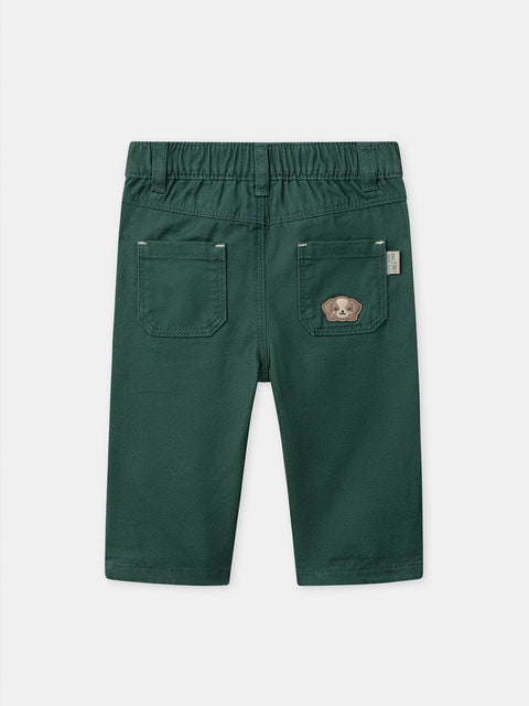 Green Cotton Twill Trousers
