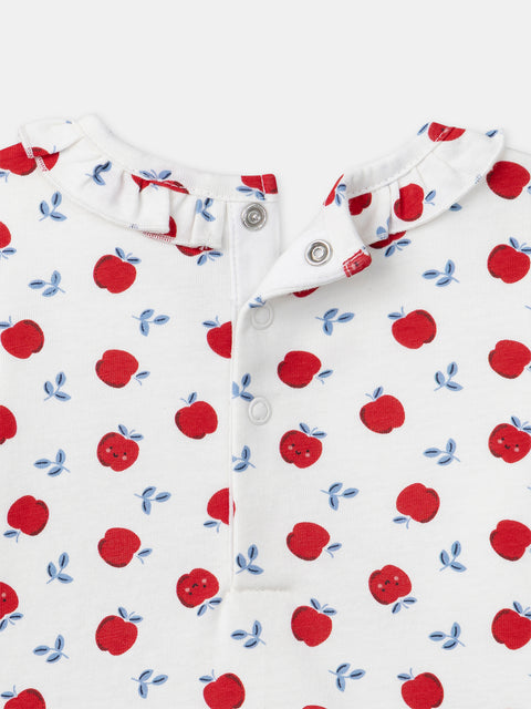 Apple Print Cotton Bodysuit