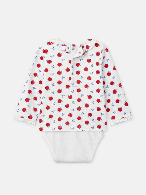 Apple Print Cotton Bodysuit