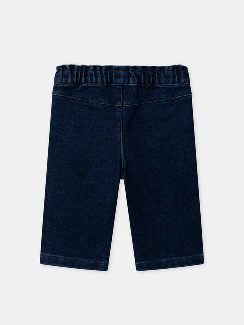Embroidered Blue Denim Jeans