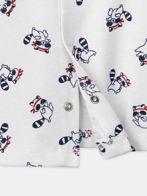 Raccoon Print Cotton T-shirt