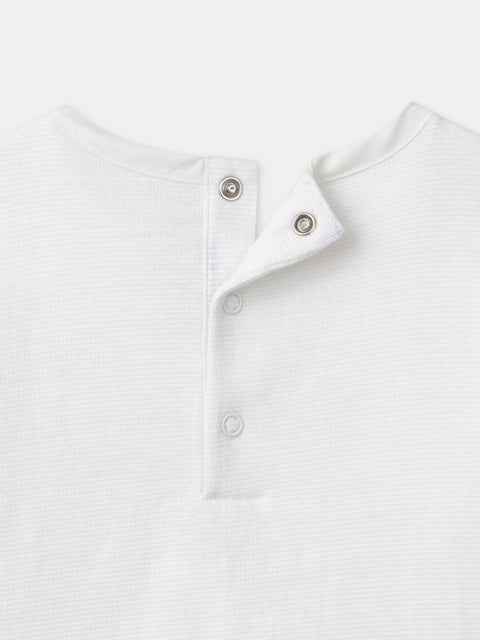 White Button Neck Cotton Bodysuit