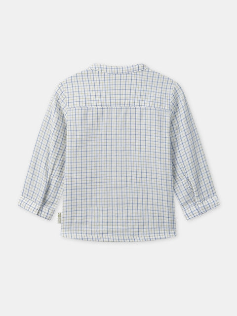 Blue Check Cotton Shirt