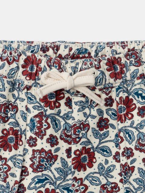 Lined Floral Print Corduroy trousers