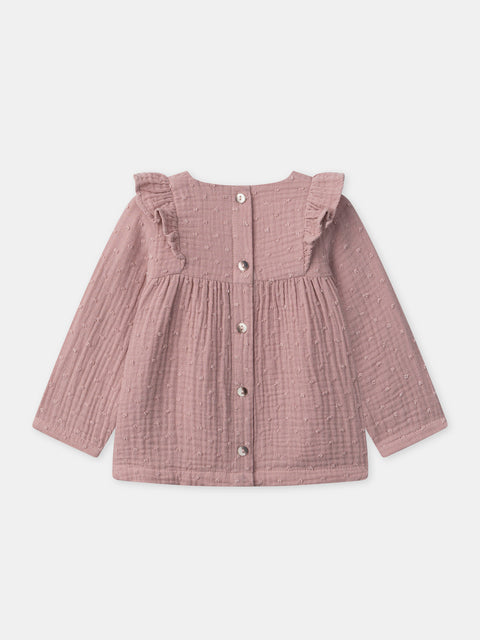 Pink Double Gauze Cotton Shirt