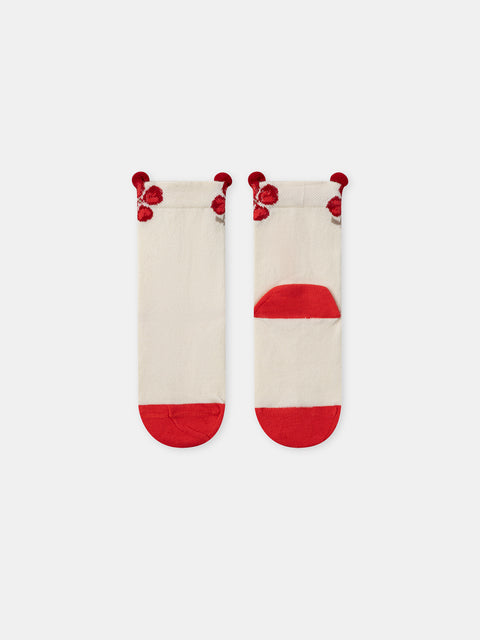 Cream Floral Cotton Rich Socks