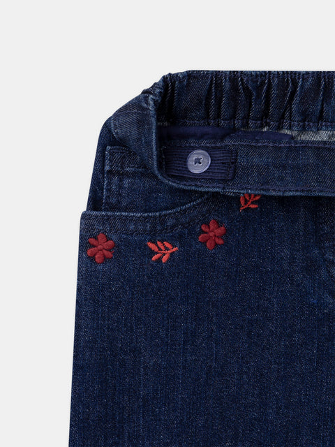 Flared Dark Blue Denim Jeans