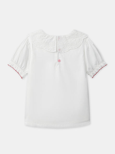 White Cotton Poplin Blouse