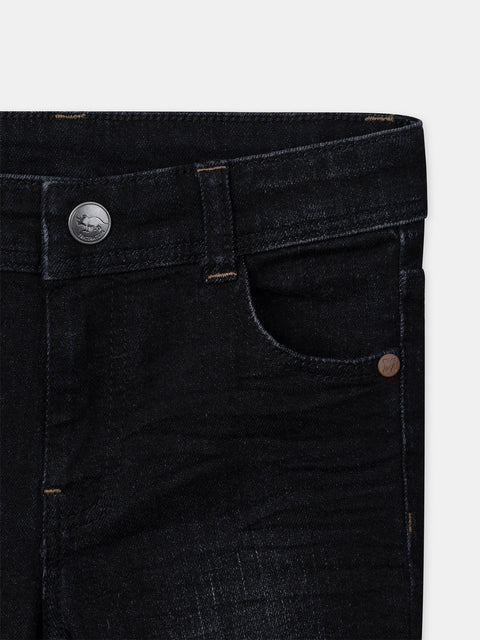 5 Pocket Black Denim Jeans