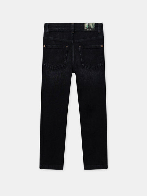5 Pocket Black Denim Jeans