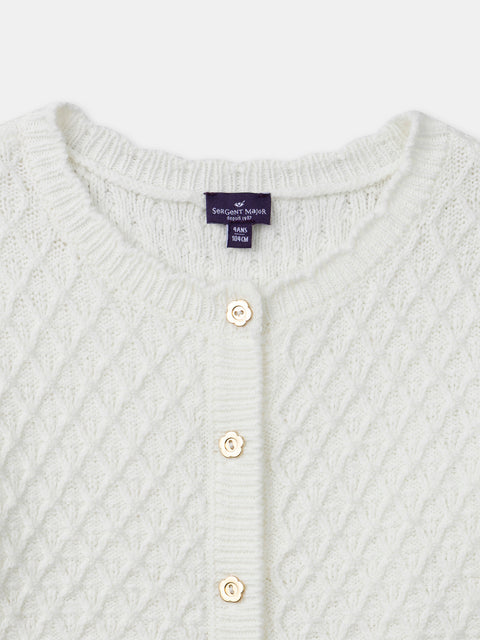 Cream Embroidered Cardigan