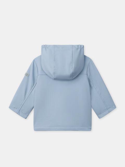 Blue Micropolar Lined Canvas Coat