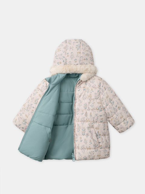 Reversible Floral Print Padded Jacket
