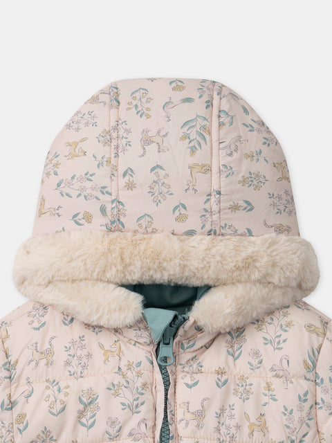 Reversible Floral Print Padded Jacket