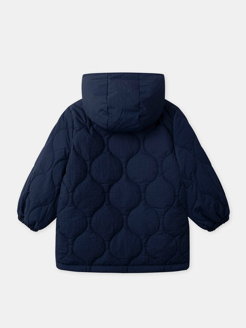 Lined Quilted Navy Coat