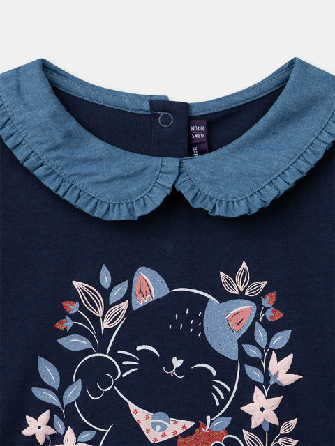 Navy Cotton T-shirt