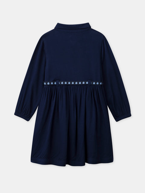 Navy Belted Shirt Dress