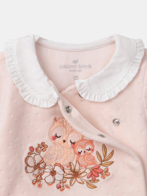 Newborn Pink Velour Pyjamas