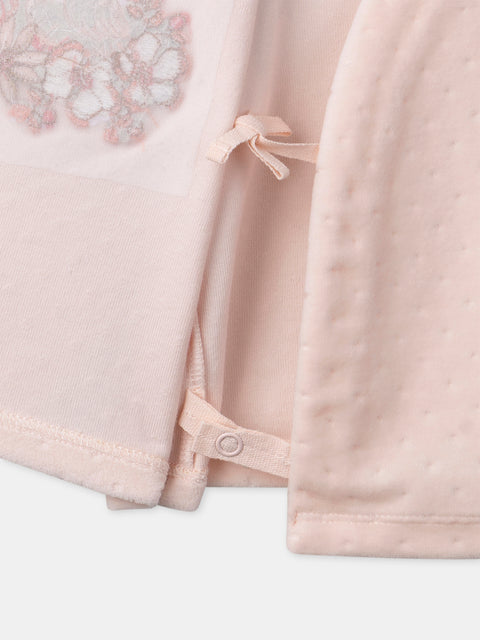 Newborn Pink Velour Pyjamas