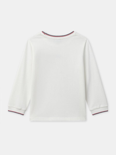 Karate Print White Cotton T-shirt